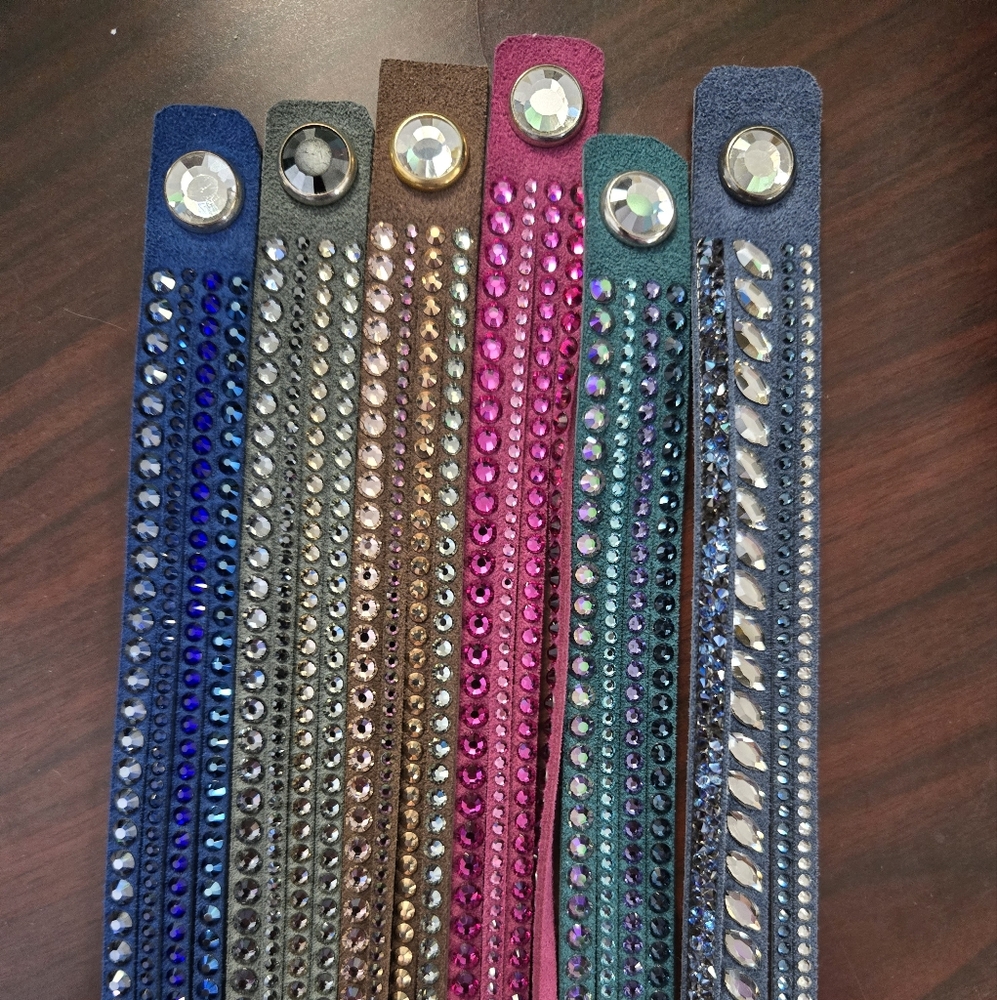 Rhinestone Studded Bracelets Set